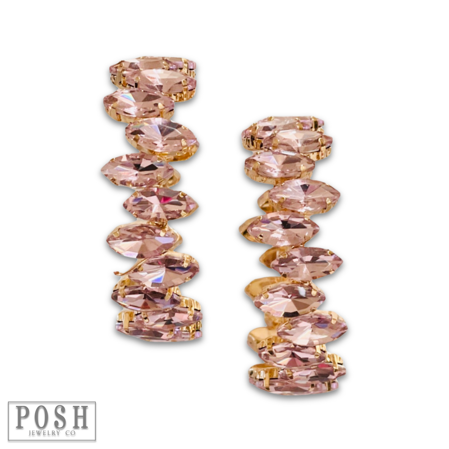 Marquise rhinestone hoop earring, last call