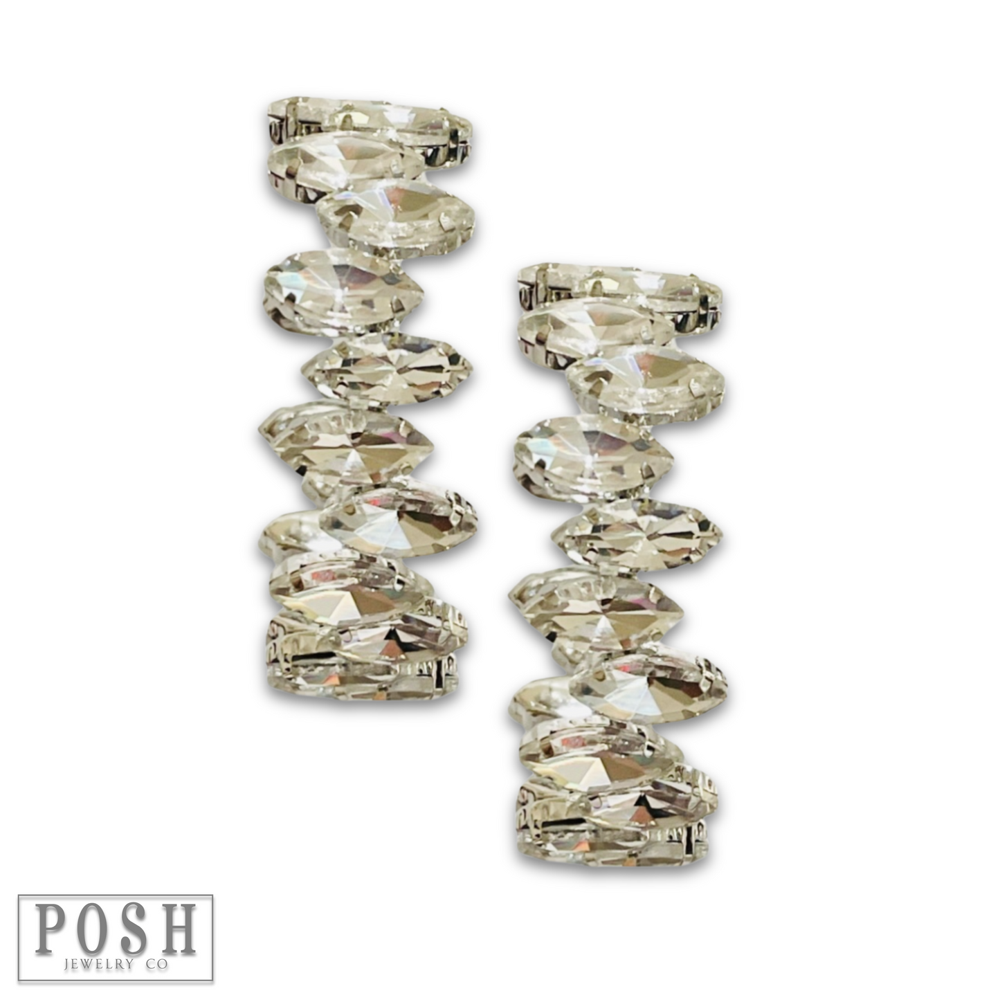 Marquise rhinestone hoop earring, last call