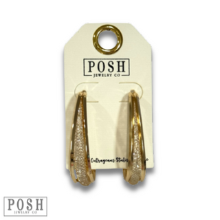 Crystal mesh hoop earring