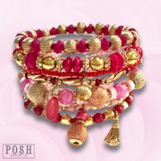 Pink mix bracelet set