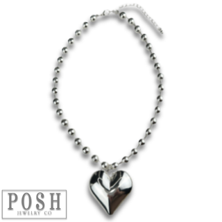 Puffed heart necklace