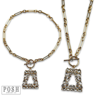 Rhinestone cocktail necklace