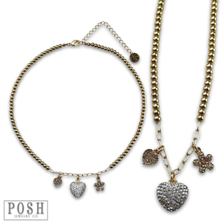 Rhinestone charm necklace