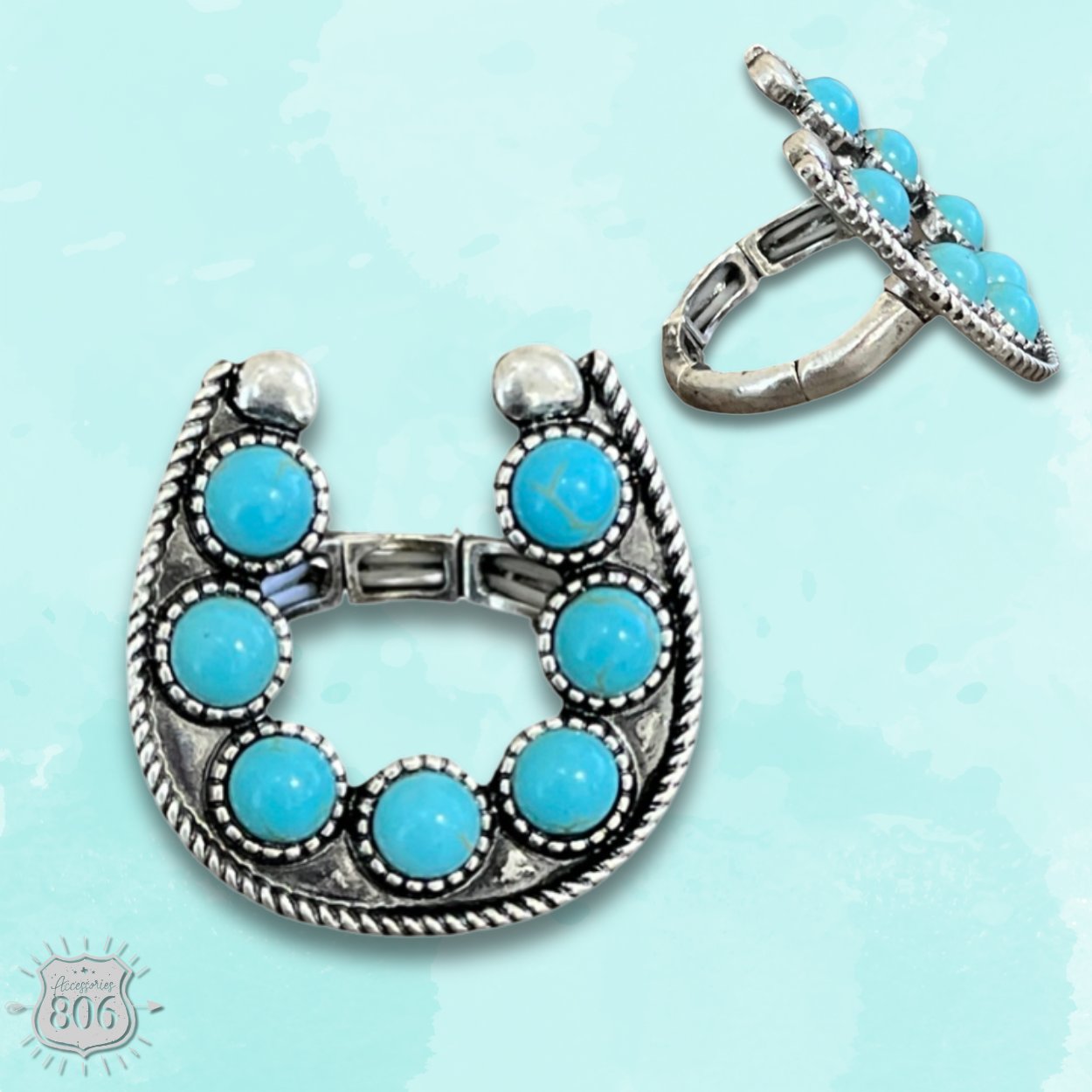 Stone horseshoe stretch ring