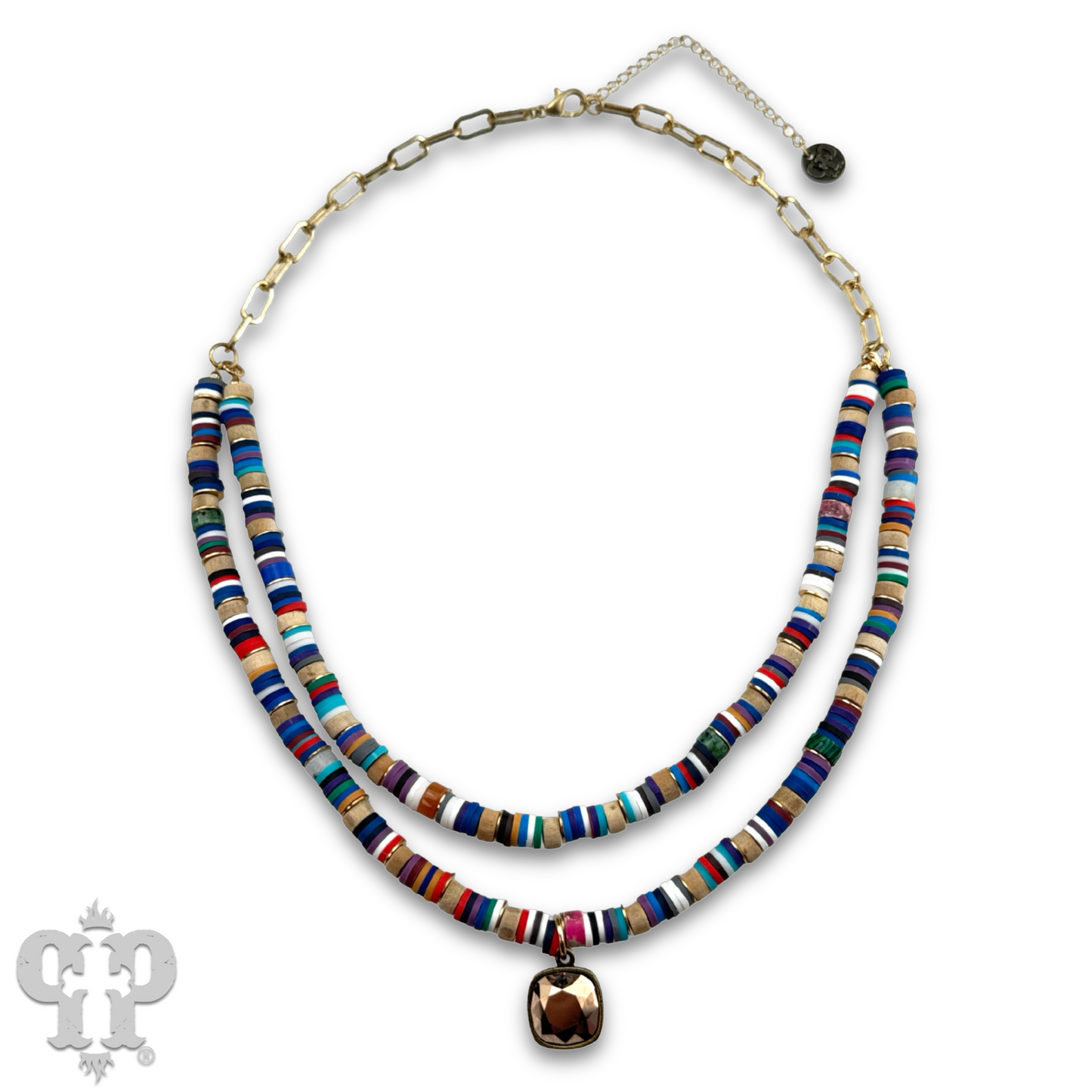 Double strand multi-color necklace, Austrian crystal, last call
