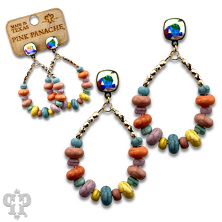 Pastel multi-color teardrop, Austrian crystal earring