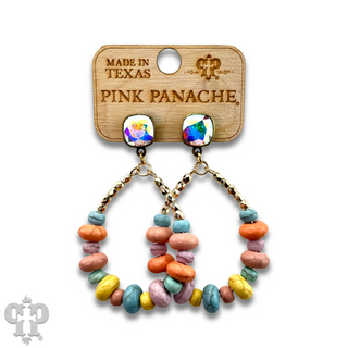 Pastel multi-color teardrop, Austrian crystal earring