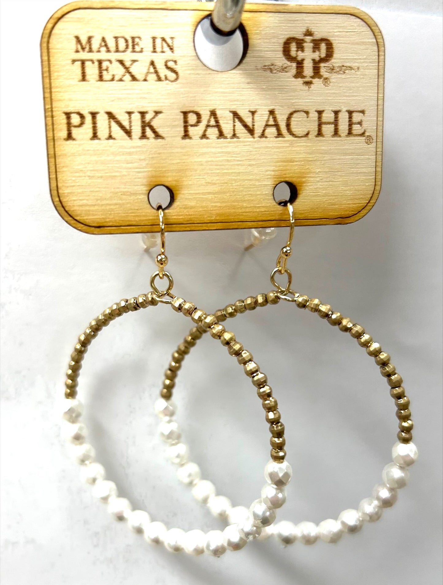 Faceted gold and pearl bead earring, last call