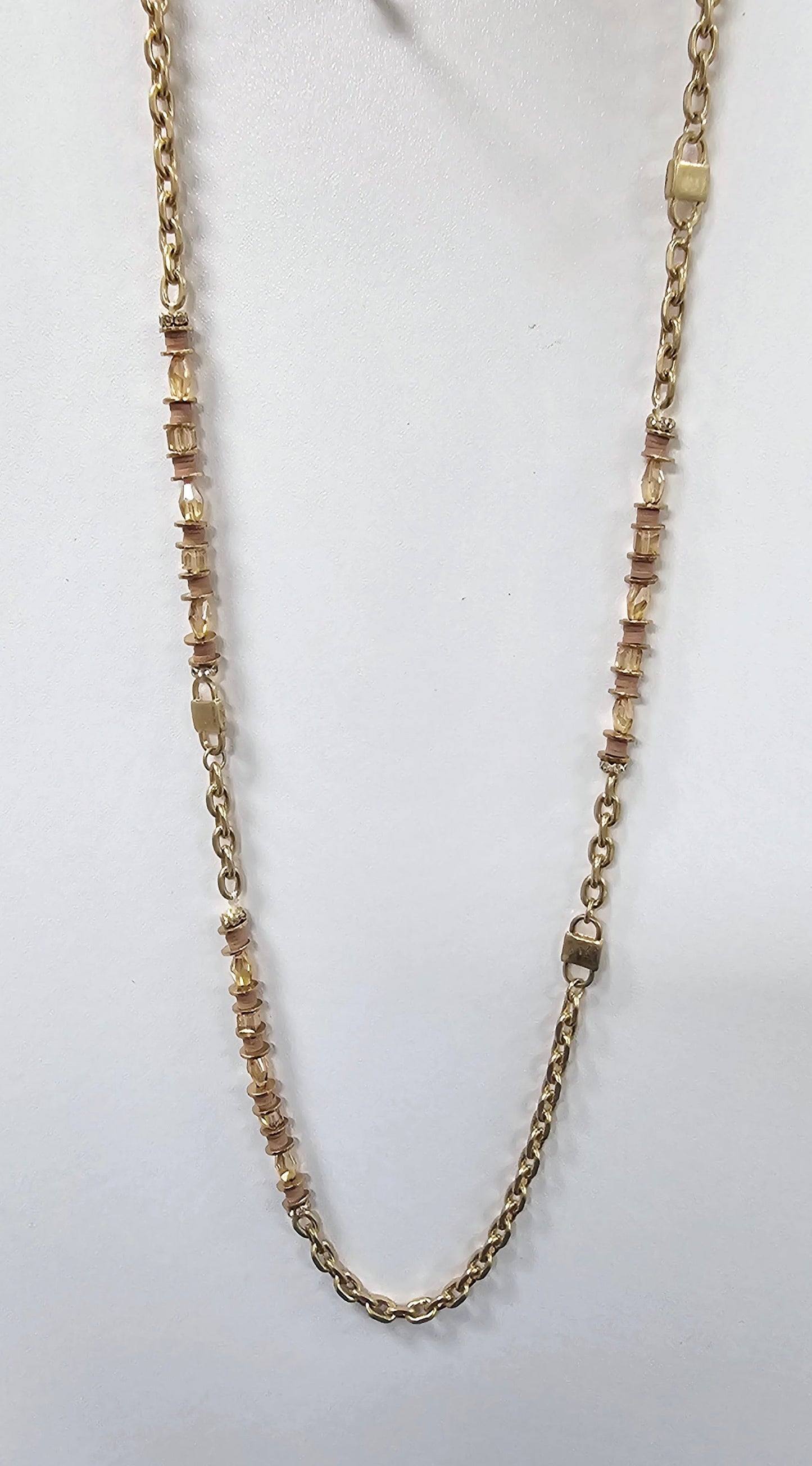 Gold chain and champagne bead necklace, last call