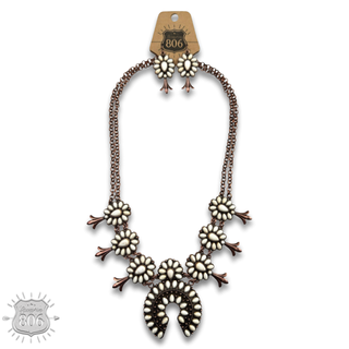 Stone squash blossom necklace set