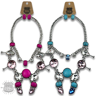 Rhinestone squash blossom necklace set