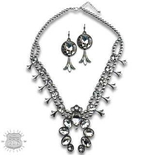 Rhinestone squash blossom necklace set
