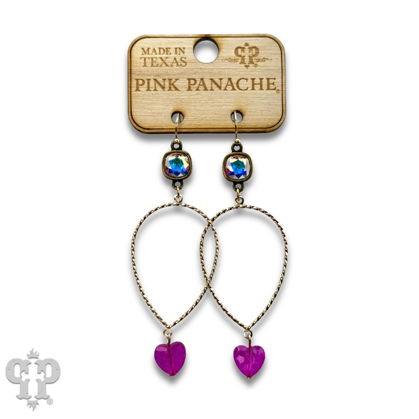 Crystal heart teardrop earring with Austrian crystal