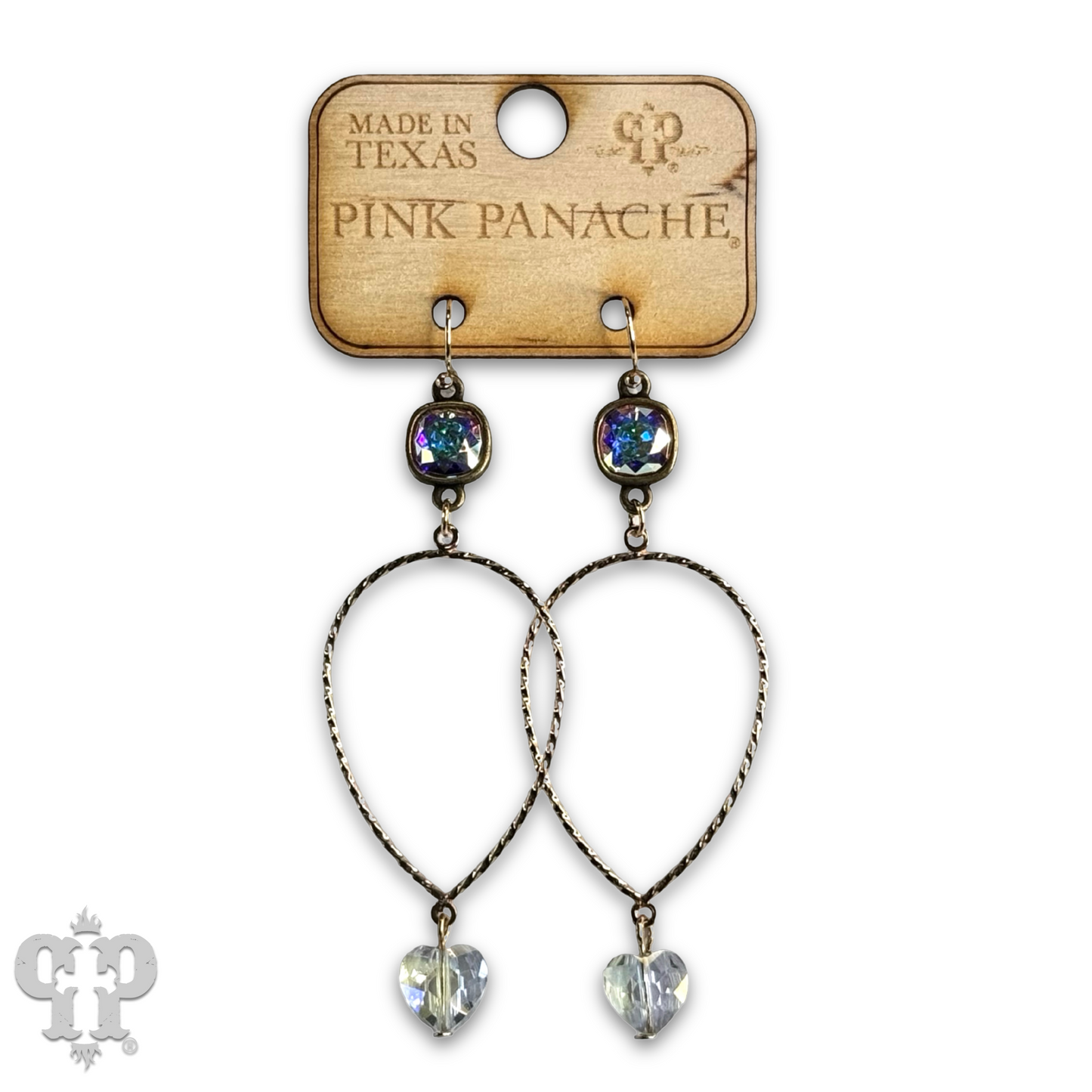 Crystal heart teardrop earring with Austrian crystal