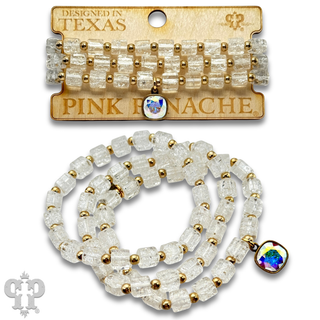 Square crystal bead bracelet set, Austrian crystal