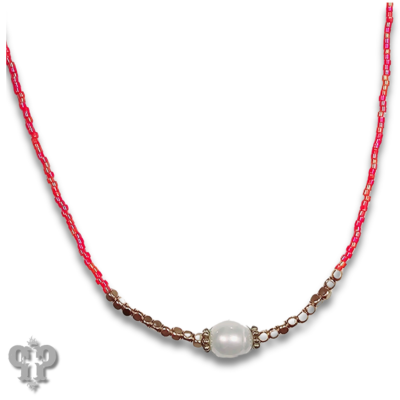 Coral and pearl necklace, last call