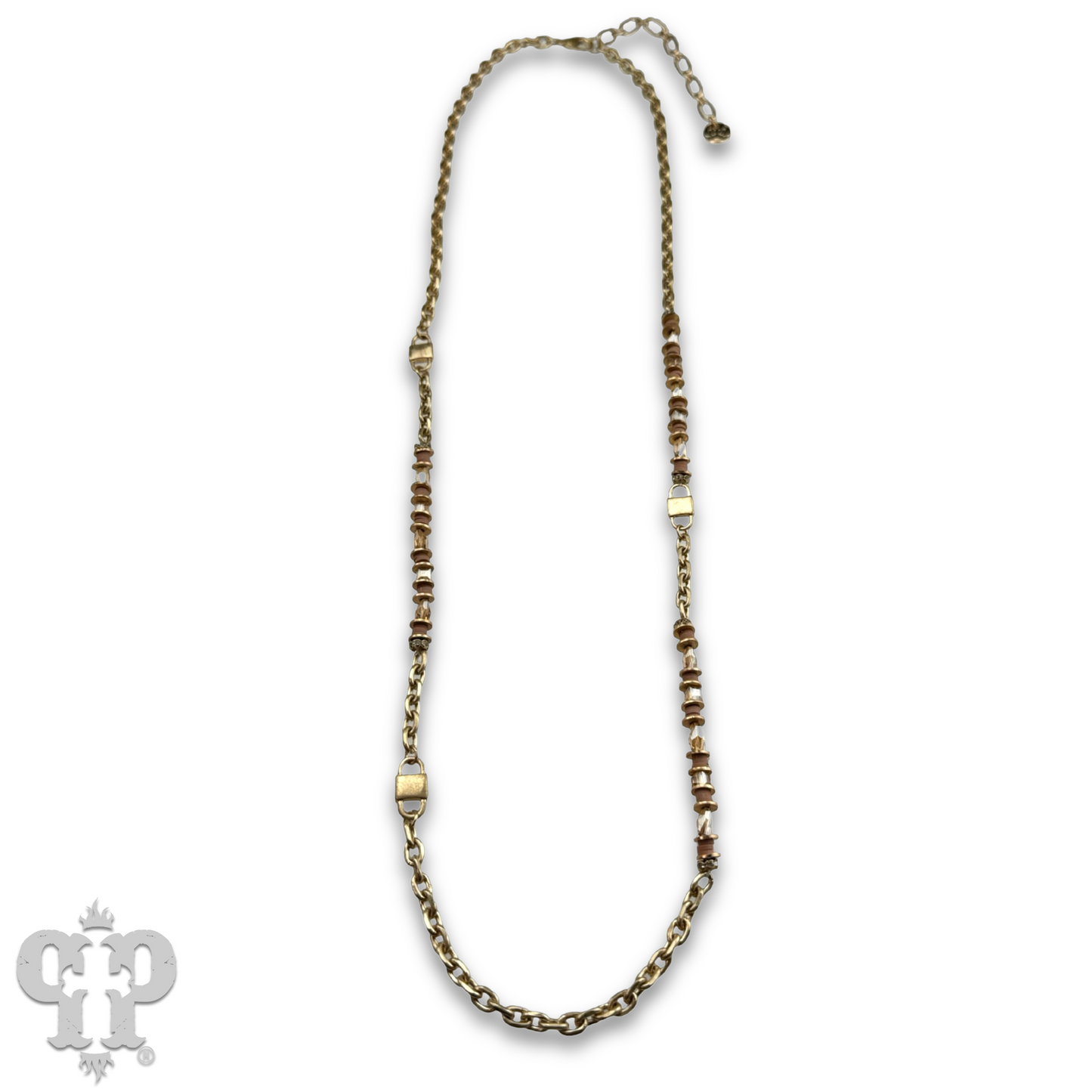 Gold chain and champagne bead necklace, last call