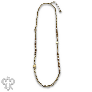 Gold chain and champagne bead necklace