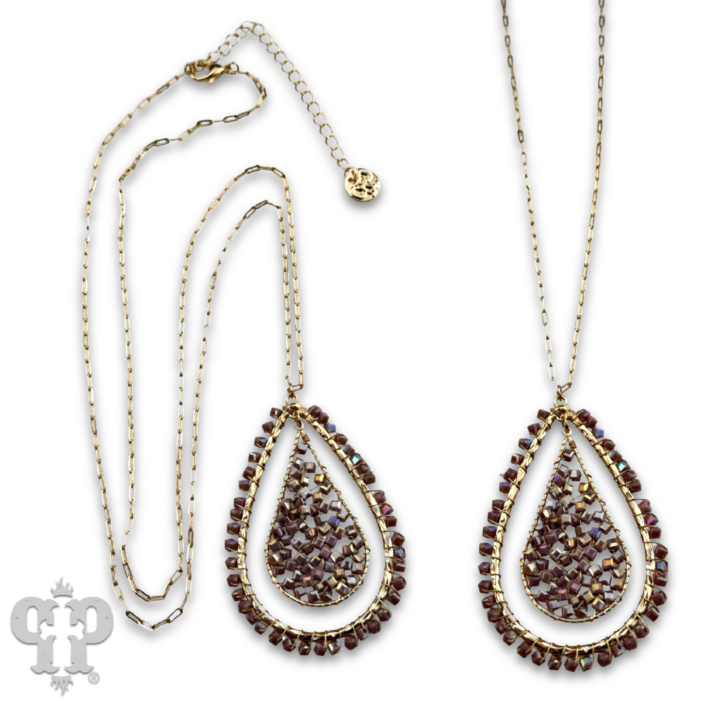 Purple teardrop necklace, last call