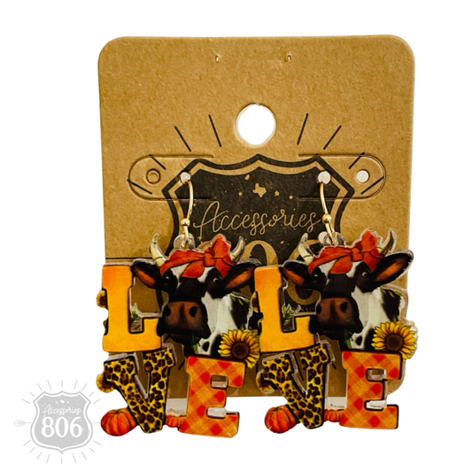 Love cow fall earring