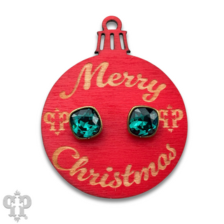 Christmas gift ornament with Austrian crystal post earring