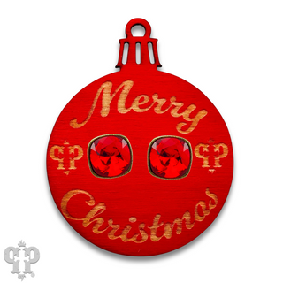 Christmas gift ornament with Austrian crystal post earring