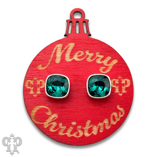 Christmas gift ornament with Austrian crystal post earring