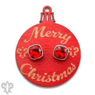 Christmas gift ornament with Austrian crystal post earring