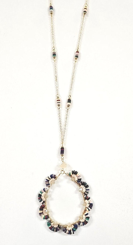Multi-color teardrop necklace, last call