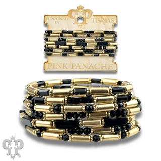 Matte gold and mixed bead bracelet
