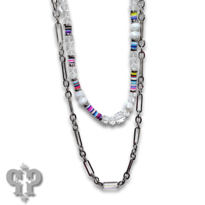 Multi-color rubber bead double strand necklace, last call