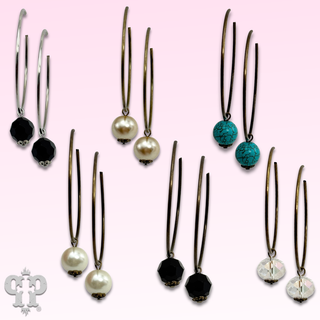 Hoop and bead drop earring