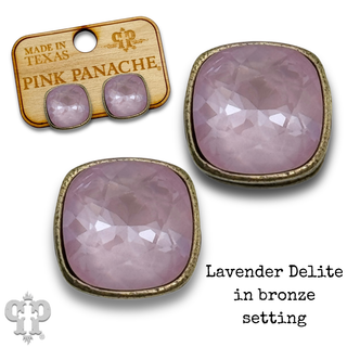 Austrian square crystal post earring, 10mm