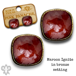 Austrian square crystal post earring, 10mm