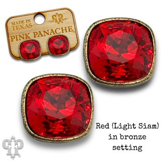 Austrian square crystal post earring, 10mm