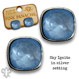 Austrian square crystal post earring, 10mm