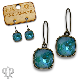 Square crystal earring with 12mm crystals from Swarovski®