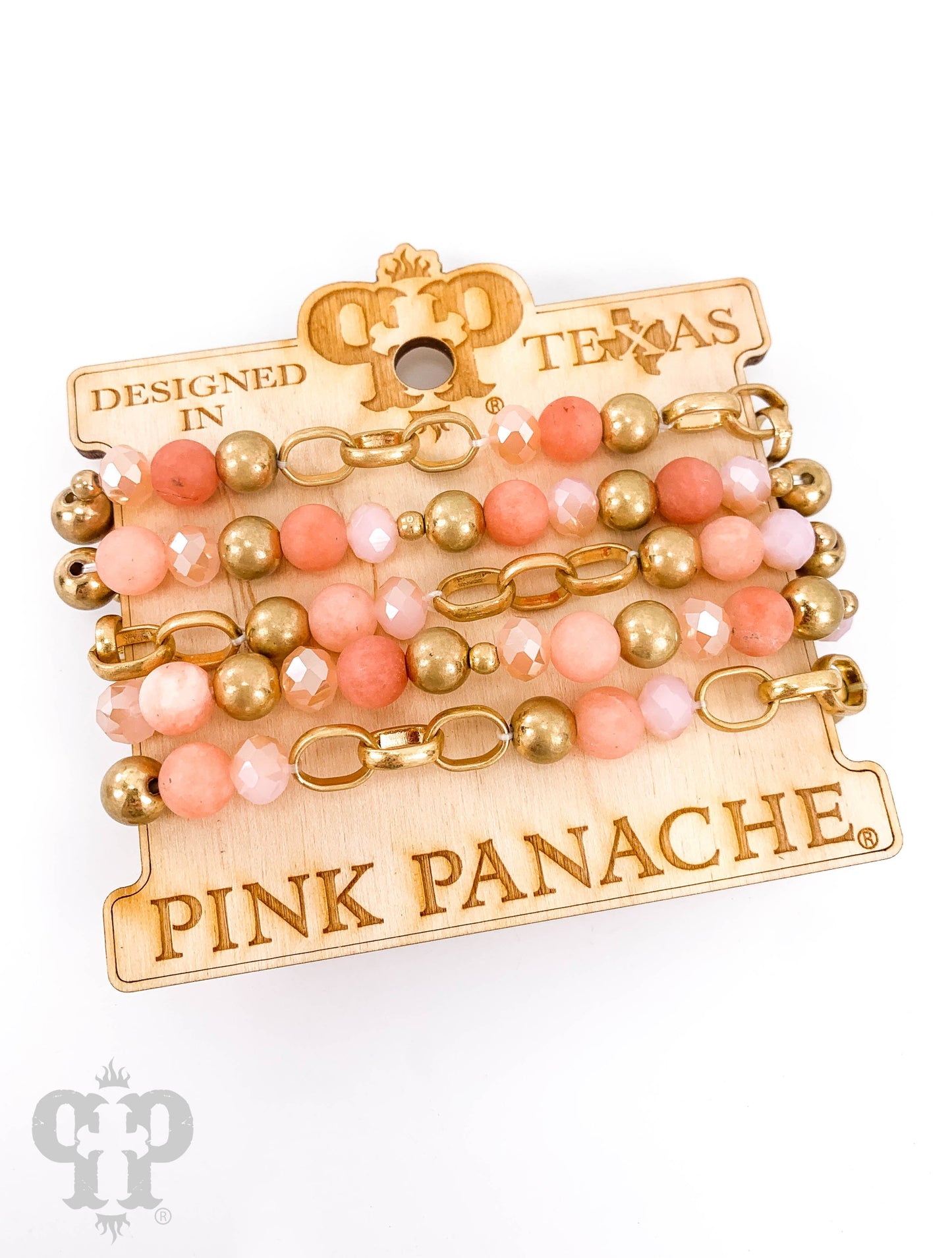 Natural stone and chain link bracelet stack