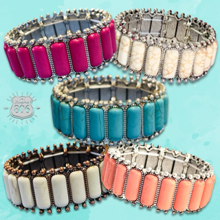 Western rectangle stone bracelet