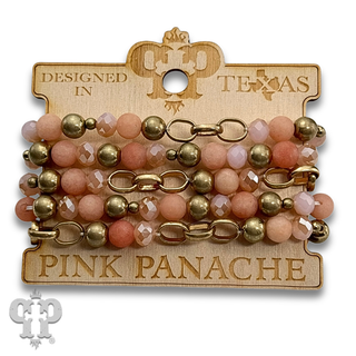 Natural stone and chain link bracelet stack - LC