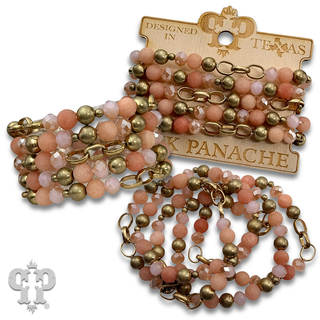 Natural stone and chain link bracelet stack - LC
