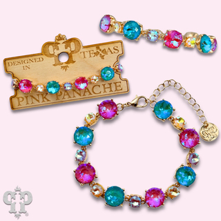 Multi-color rhinestone bracelet