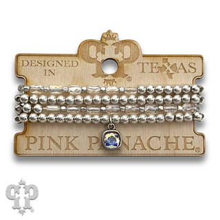 Gold and tube bead bracelet set with with crystal from Swarovski®