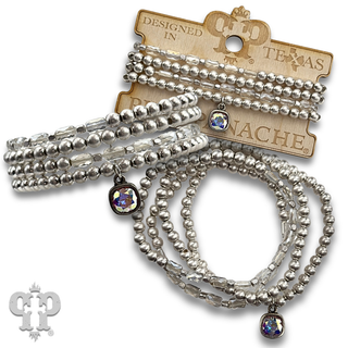 Gold and tube bead bracelet set with with crystal from Swarovski®