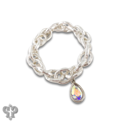 Chain bracelet with with Austrian crystal teardrop