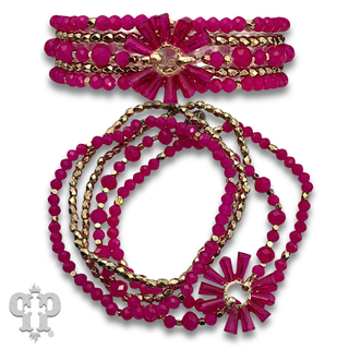 Four strand fluted bead bracelet - LC