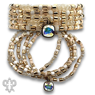 Five strand bead bracelet with crystal from Swarovski®