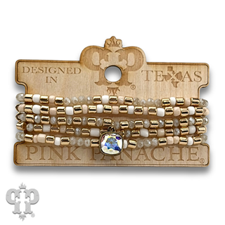 Five strand bead bracelet with crystal from Swarovski®