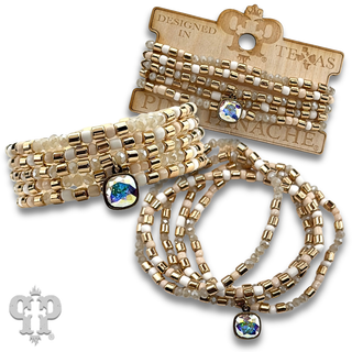 Five strand bead bracelet with crystal from Swarovski®
