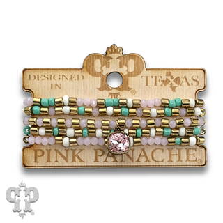 Five strand bead bracelet with crystal from Swarovski®